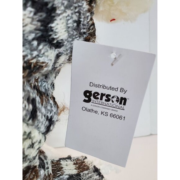 Gerson Kohl's 12" Grey Snowman Plush Figure With Knit Hat & Scarf Button Legs - Picture 8 of 9